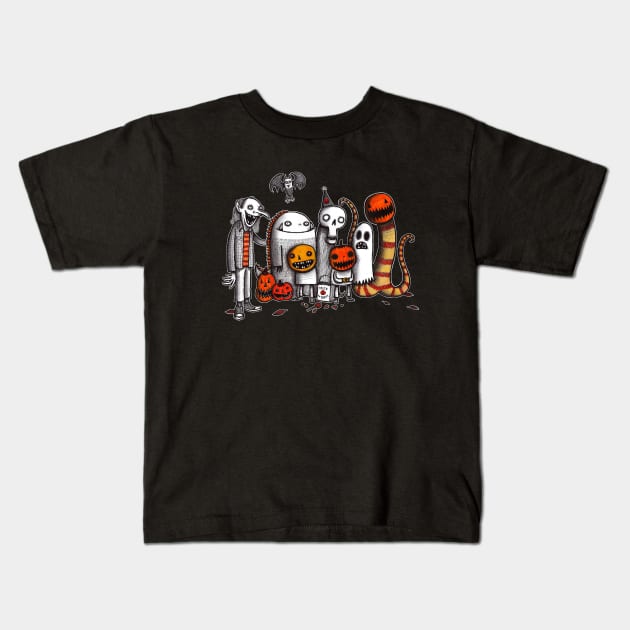 Trick or Treat Troop Kids T-Shirt by The Ghost In You